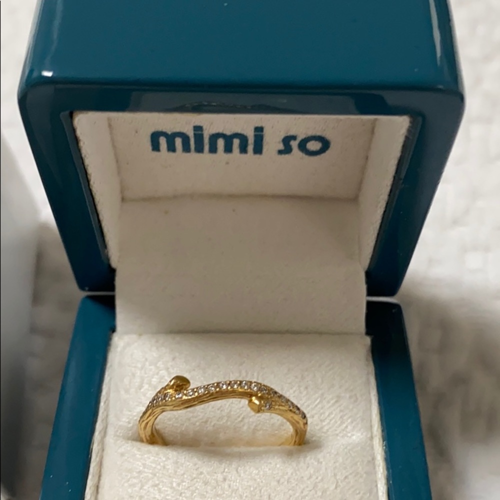 Mimi So Wonderland Twig Diamond Eternity Ring 18k yellow gold
